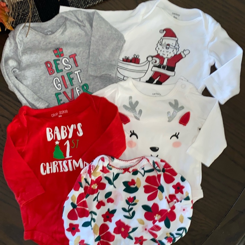 Bundle of baby Christmas onesies
